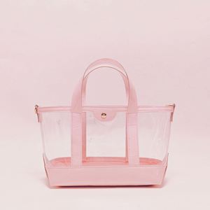 กระเป๋าโท้ทใสสำหรับฤดูร้อน แบบกำหนดเองได้ แฟชั่นสำหรับผู้หญิง กระเป๋าถือ PVC สำหรับเดินทางไปเที่ยวชายหาด กันน้ำ ปิดด้วยแม่เหล็ก - Product Image 1