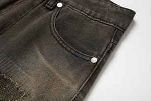 Mùa Hè Số Lượng Cao Đường Phố Retro Rửa Đau Khổ Denim <span class=keywords><strong>Jans</strong></span> Quần Short Quần Lỏng Cho Nam Giới Quá Khổ - Product Image 5