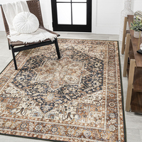 Tapis de salon et de chambre à coucher en polyester oriental personnalisé, grand tapis vintage persan, lavable en machine