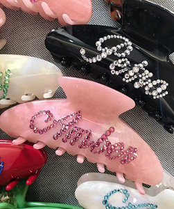 Pinzas para el pelo de acetato personalizadas grandes de nuevo diseño de fábrica, pinzas para el pelo <span class=keywords><strong>con</strong></span> logotipo de diamantes de imitación para niñas, pinzas para el pelo para exteriores de verano - Product Image 3