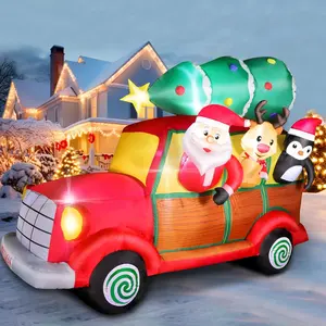 Christmas Inflatable Outdoor Toy Santa Claus Car Hat Christmas Tree Penguin Large Outdoor Christmas Inflatable Decorations