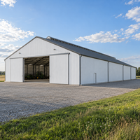 Hangar de stockage en structure légère en acier, entrepôt métallique résistant aux intempéries, atelier, abri, résistance à la corrosion, bâtiment agricole