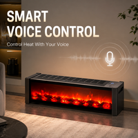 Nouvelle Chauffe-plancher transfrontalière à chauffage instantané 2000W, avec effet de flamme 3D réaliste et protection contre la surchauffe, cheminée électrique sur pied