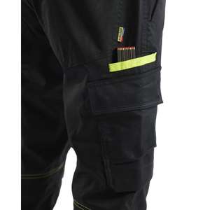BLAKLADER - 144818329933C150 Pantalon d'industrie stretch avec poches genouillères Pantalon de travail noir/jaune haute visibilité - Product Image 4
