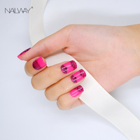 Faux ongles à presser en gros, couverture complète, rouge rose pur, 24 pièces, ABS, pré-conçus, art des ongles avec colle
