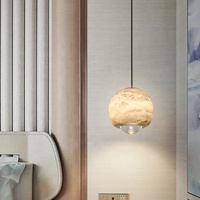 Lustre moderne en albâtre Décoration en marbre naturel Suspension ronde Salon Chambre Allée Cuisine Îlot