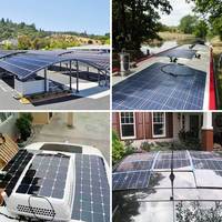 Portable 100W 200W 300W panneau solaire flexible photovoltaïque monocristallin entièrement noir semi-rigide pour le toit et le yacht de tourisme de voyage