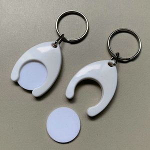 Custom Raindrop Trolley Coin <b>Keychains</b> - Promotional Shopping Cart Tokens - Product Image 4