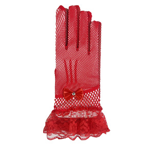 Gants de conduite d'été en dentelle noire et blanche pour femmes, gants en maille filet pour filles, gants de mariée à doigts complets - Product Image 6