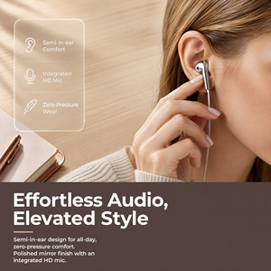 Auriculares plateados con cable tipo C, audífonos cromados, auriculares metálicos plateados cromados - Product Image 6