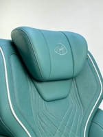 Siège de capitaine VIP en cuir Nappa bleu Tiffany personnalisé avec points diamantés, doté de massage électrique et de ventilation, pour l'aménagement intérieur de fourgonnette professionnelle