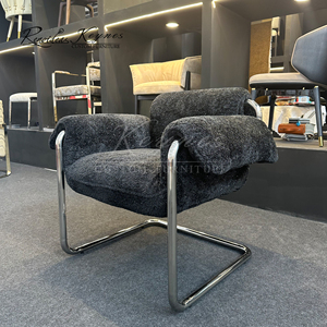 Fauteuil moderne en acier inoxydable avec coussin pour salle à manger, restaurant, café, bistrot, hôtel, mobilier - Product Image 5