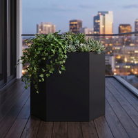 Kit de jardinière modulaire rustique d'extérieur en acier Corten, lit de jardin surélevé, montage facile, jardinière robuste pour légumes