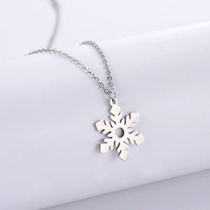 Collier avec pendentif en acier inoxydable avec des flocons de neige Frozen <span class=keywords><strong>Elsa</strong></span> pour femmes, filles, enfants, cadeaux de Noël, vente en gros - Product Image 5