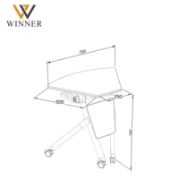 Bureau pliable moderne avec roulettes, tiroir de rangement pour l'école, la salle de classe, la maison, les réunions, le bureau, l'étude, écologique