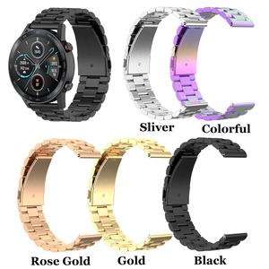 Correa de reloj inteligente de acero inoxidable sólido de 3 cuentas universales de 22mm para SSamsung Galaxy Watch3 <span class=keywords><strong>Huawei</strong></span> <span class=keywords><strong>GT3</strong></span>/ GT2 - Product Image 2