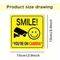 Autocollant adhésif en PVC de surveillance vidéo extérieure Baide Smile Youre on Camera avec avertissement de portée CCTV, Jiangxi Chine