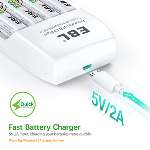 แบตเตอรี่ EBL AA แบบชาร์จได้ 2300mAh Ni-MH/Ni-CD พร้อมชุดเครื่องชาร์จแบตเตอรี่ AA AAA - Product Image 3