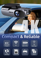 Mini Caméra de Tableau de Bord Double Objectif WiFi GPS pour Voiture, Boîte Noire Avant et Intérieure, Dashcam 4K, DVR de Voiture, Caméra de Voiture 4K