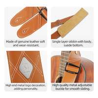 Sangle de guitare électrique Real Mission haut de gamme en cuir et PU Usine de vente en gros Ceinture de basse pour instruments de musique et accessoires