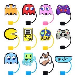 Venta al por Mayor de Tapas de Silicona para Pajitas de Vidrio de 10 mm con Diseño de <span class=keywords><strong>Pac</strong></span>-<span class=keywords><strong>Man</strong></span> para Vasos Stanley - Product Image 2