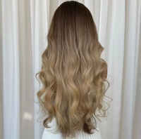 Qingdao Qualité Perruque Brun Cendré Ombre Invisible Noeuds Vierge Vietnamien Cuticule Cheveux Alignés Lace Front Perruques Avec Longue Racine Brune