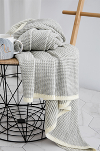 Acceptez la couverture tricotée 100 % coton doux personnalisée pour la décoration des enfants et de la maison Voyage <span class=keywords><strong>KN</strong></span> - Product Image 3