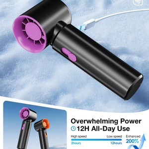 Nouveau ventilateur portable haute vitesse, mini, à main, rechargeable, avec affichage numérique, capacité 3000 mAh, turbo, idéal pour l'extérieur - Product Image 4