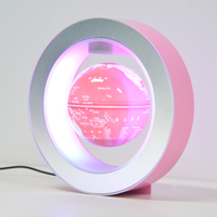 Globe de carte du monde à lévitation magnétique pour filles, rond de 4 pouces, macaron princesse rose
