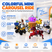 Manège miniature de haute qualité pour 6 à 8 personnes, équipement de parc d'attractions commercial avec éclairage LED et musique pour enfants et adultes