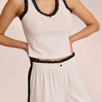 Fabricant de Pyjamas Personnalisés pour Femmes Ensembles Coton Modal avec Dentelle Pointelle Finitions Tenues d'Intérieur