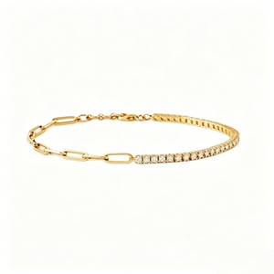 Bracelet tennis en diamant cultivé en laboratoire certifié IGI, or blanc 14K 18K, coupe ronde, bijoux fins de luxe, unisexe - Product Image 3