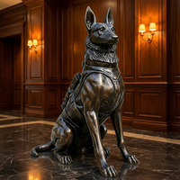 Sculpture de chien en bronze fidèle - Statue canine sur mesure grandeur nature avec options de race personnalisées, sculpture en bronze