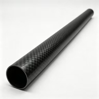 Tube en fibre de carbone haute performance YH Source Factory, longueur sur mesure, texture forgée 3K, finition mate, épaisseur 2 mm, -10°C à 180°C