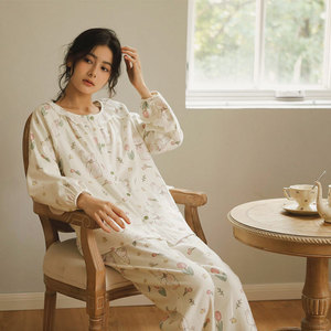 Abbigliamento <span class=keywords><strong>da</strong></span> casa autunno-inverno in <span class=keywords><strong>cotone</strong></span> spazzolato nuovo 100% <span class=keywords><strong>da</strong></span> donna | <span class=keywords><strong>Camicia</strong></span> <span class=keywords><strong>da</strong></span> <span class=keywords><strong>notte</strong></span> e pigiama a maniche lunghe, caldo Comfort - Product Image 2