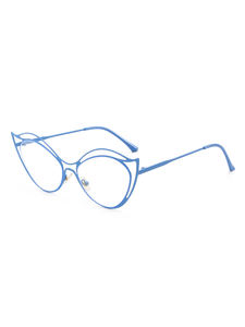 NWOGLSS T1545, <span class=keywords><strong>Gafas</strong></span> <span class=keywords><strong>de</strong></span> <span class=keywords><strong>Sol</strong></span> Unisex con Marco Metálico Estilo Ojo <span class=keywords><strong>de</strong></span> Gato, Anti Luz Azul UV400, Montura Completa, Diseño Irregular - Product Image 3