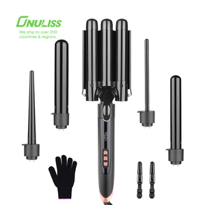 Juego de rizador de pelo con pantalla LCD automática 5 en 1, varita y rodillos calefactores PTC con plancha giratoria para <span class=keywords><strong>rizos</strong></span> <span class=keywords><strong>perfectos</strong></span> - Product Image 4