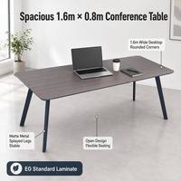 Table de conférence moderne en mélamine écologique avec structure en acier, grande table de réunion de bureau, taille personnalisée, OEM, pour écoles et bureaux