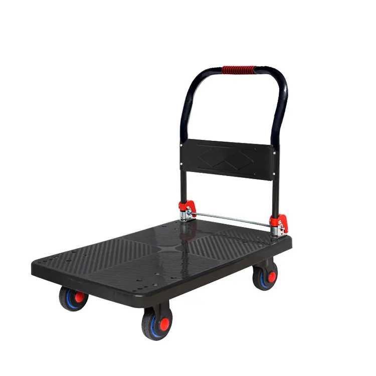 warehouse supermarket hand trolley cart with wheels load capacity 300kg
