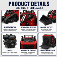 Mini-chargeuse compacte multifonction sur chenilles, hydraulique, diesel, avec accessoires