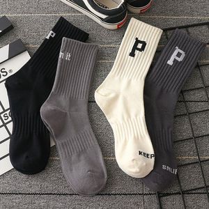 Zhuji Women <b>Socks</b> Letter Thigh High Medium Thickness Sweat Absorbent College Street Style Breathable Fashion <b>Socks</b> - Product Image 2