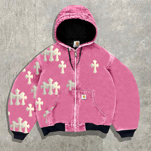 High-quality American Street Style Trendy Winter Hoodie for Men and Women Casual 3D Printed Digital Printing Zip-<strong>up</strong> Hoodie - Product Image 6