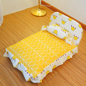 유럽식 테디 애완 동물 사육장 개 소파 소형 중형 개를위한 대형 이동식 빨 공주 침대 봉제 소재로 제작 - Product Image 2