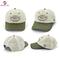 Casquette de baseball personnalisée à 5 panneaux pour l'extérieur, respirante, perforée, réglable avec patch brodé