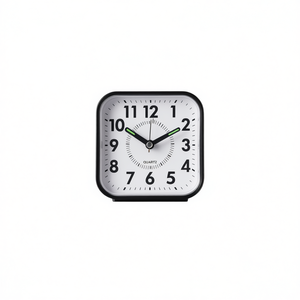 <b>Desk</b> <b>Clock</b> Quartz Alarm <b>Clock</b> Square Shape Silent Movement Wall Or Table Use - Product Image 2