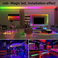 Bande lumineuse LED COB RGBIC intelligente MC Tuya 24V, découpable, adressable par PC, IC WS2811, flexible pour la décoration de bar et de voiture