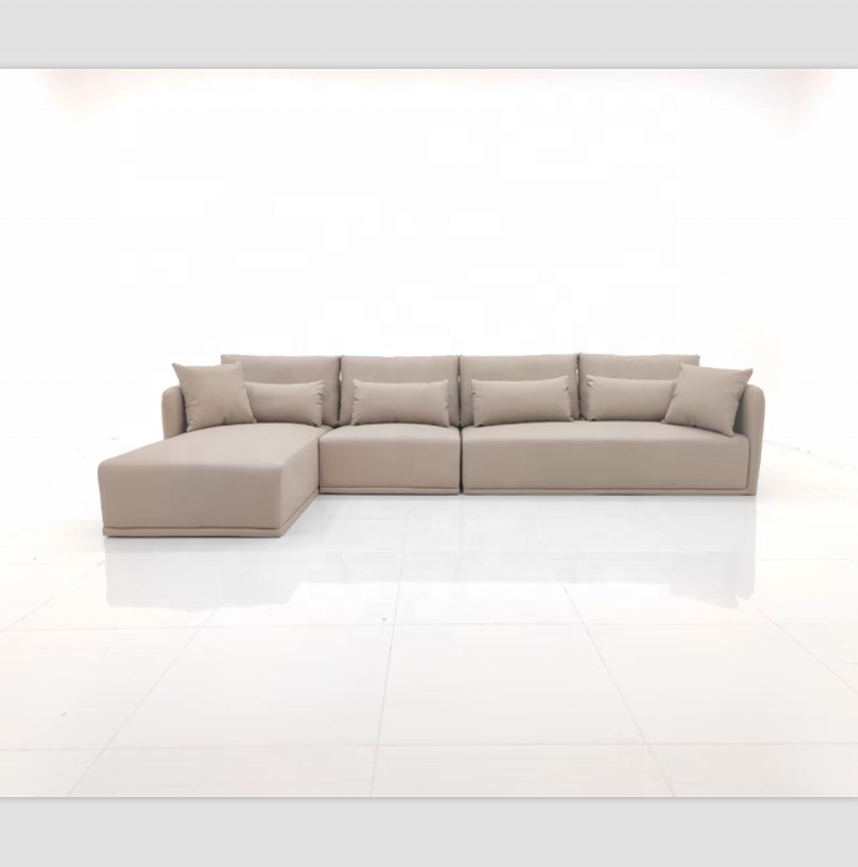 Large Leather L-Shaped Sofa Bed with Recliner Modern Design, OEM