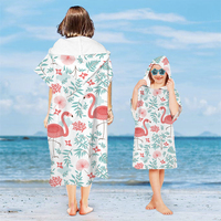 Vente directe d'usine personnalisé animal marin imprime Parent-enfant cape serviette de bain natation enfants serviette à capuche Robe de bain