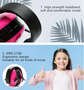 Orejeras ajustables con cancelación <span class=keywords><strong>de</strong></span> ruido rosa, <span class=keywords><strong>protectores</strong></span> <span class=keywords><strong>auditivos</strong></span> para niños con cómodas almohadillas para los oídos - Product Image 4