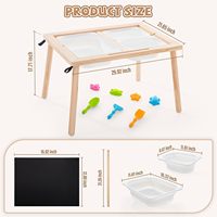 Mesa de Madera Multifuncional Moderna para el Aprendizaje Sensorial de los Niños, con Caja de Almacenamiento, Forma Cuadrada, 2 Plazas, para Uso Escolar y en el Dormitorio